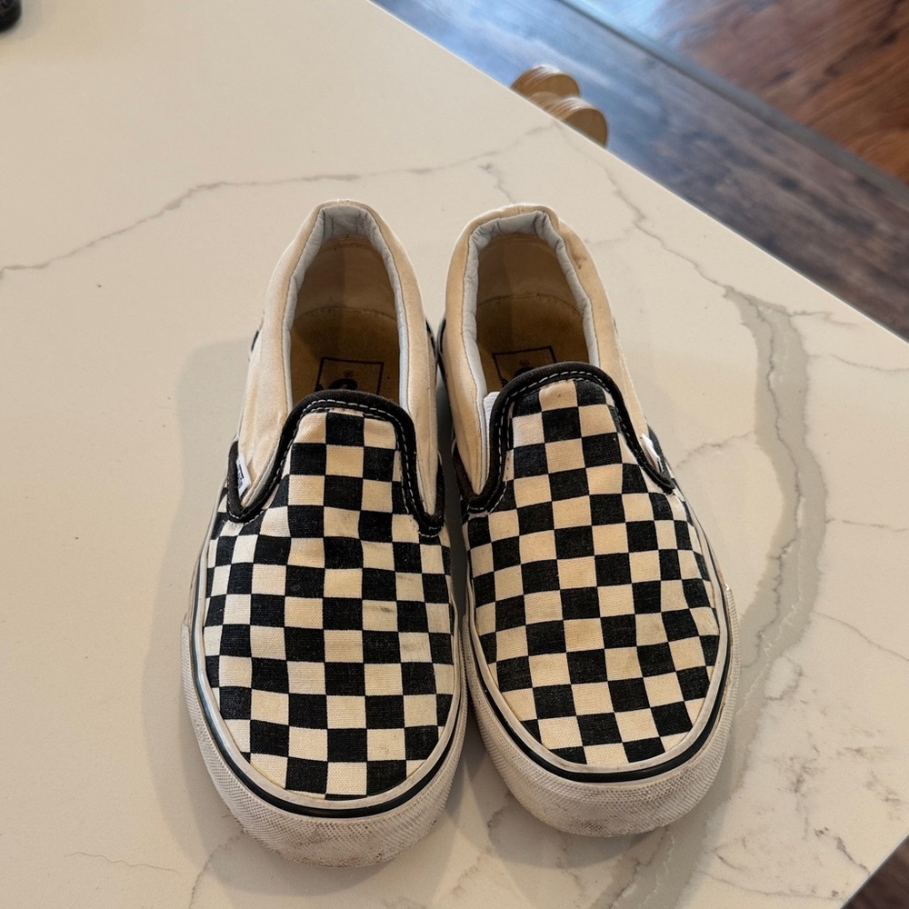 Vans Kids Black and White Checkered Sneakers
